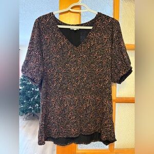 Reitman’s woman’s Floral V-Neck Women's Top Size Extra Large